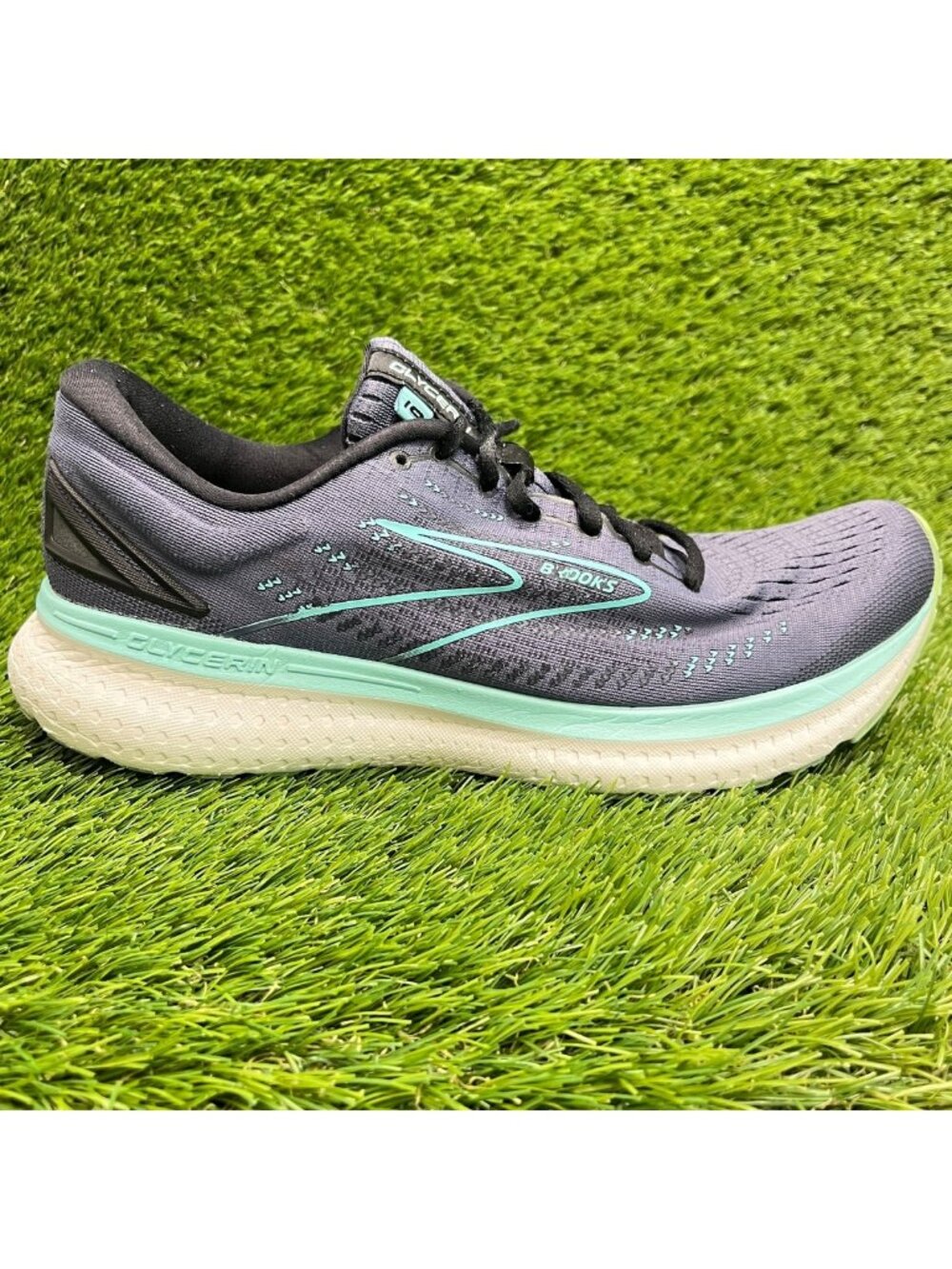 Brooks Glycerin 19 Womens Size 10.5 Blue Black Athletic Running Shoes Sneakers